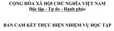 Bản cam kết thực hiện nhiệm vụ học tập năm học 2026 - 2027