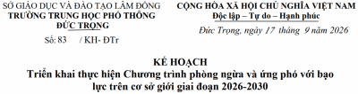 Triển khai thực hiện Chương trình phòng ngừa và ứng phó với bạo lực trên cơ sở giới giai đoạn 2026-2030