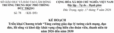 Triển khai Chương trình “Tăng cường giáo dục lý tưởng cách mạng, đạo đức, lối sống và khơi dậy khát vọng cống hiến cho đoàn viên, thanh niên từ năm 2026 đến năm 2030