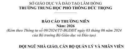 Công khai thông tin đội ngũ theo thông tư 09 năm học 2025 - 2026